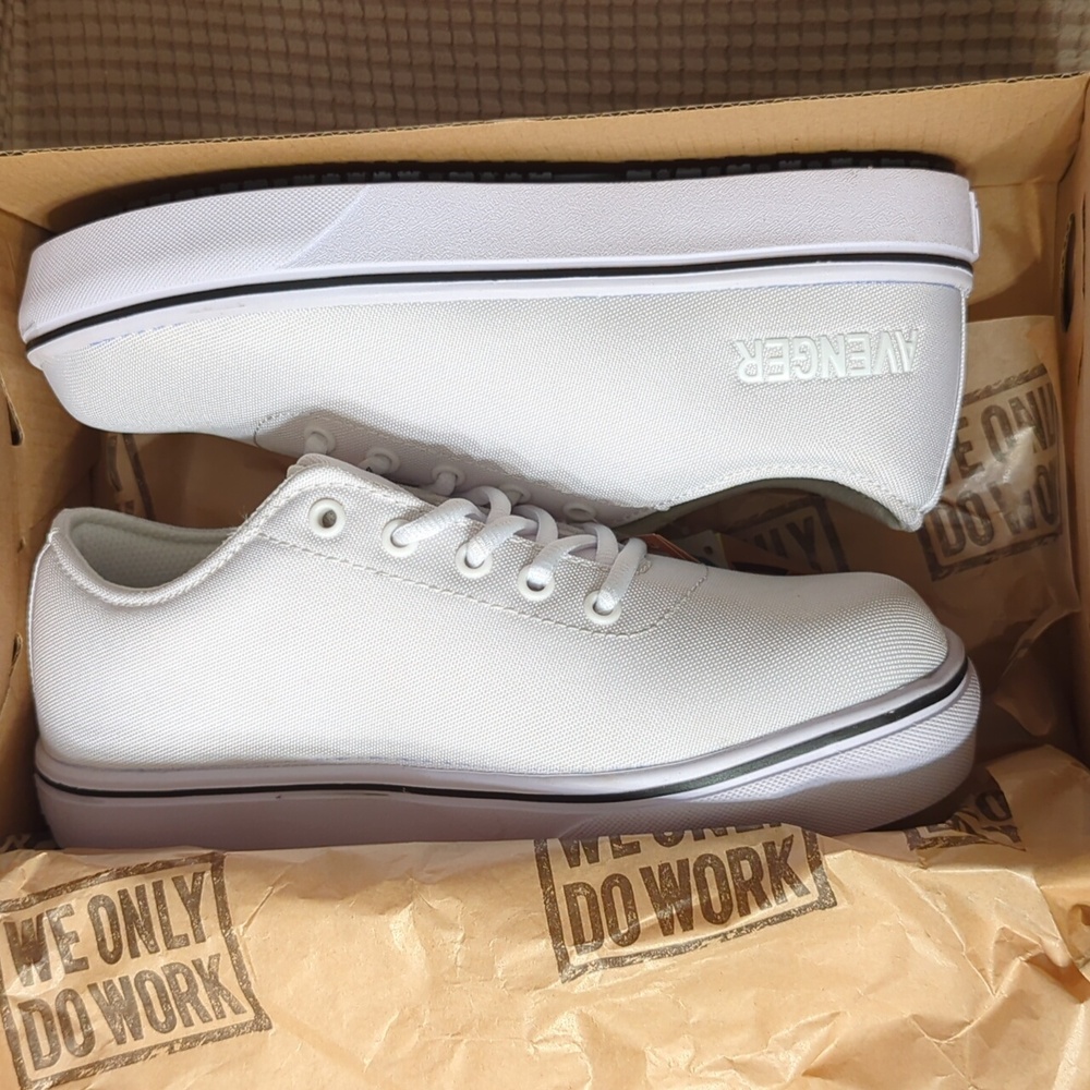 AVENGER Alley White Canvas Work and Safety Shoes Sneakers NIB - Picture 4 of 4